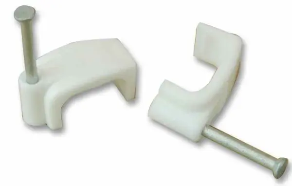 UNIFIX Clip per Cavi Piatti Gemelli con Filo di Terra, 10.0mm, Bianco, Confezio