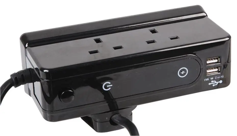 PRO ELEC 4구 멀티탭 2m (USB 2포트, 블랙)