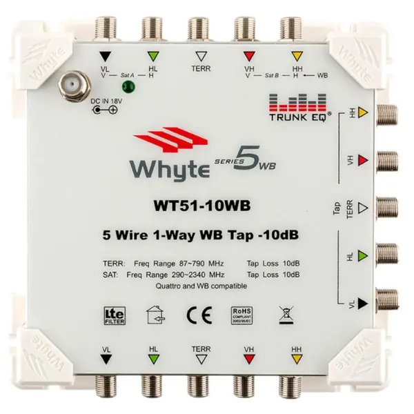 WHYTE WT51-10WB Serie 5 WB Presa, 1 Via, -10dB