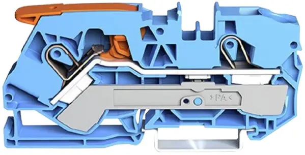 WAGO 2-Conductor Through Terminal Block with Lever and Push-In Cage Clamp for 6 - Blue