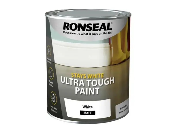 Ronseal - Péint Ultra Dúr Bán Matt 750ml