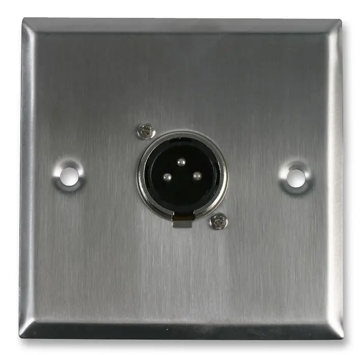 PRO SIGNAL AV Wallplate with 3-Pin Male XLR Socket, Stainless Steel