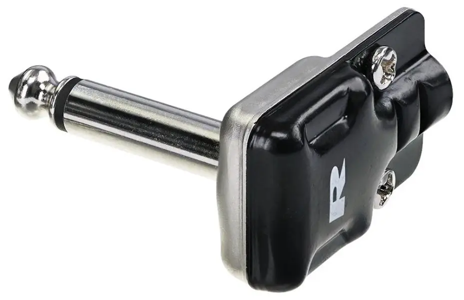 REAN Fiche Jack Mono 6,35mm (1/4″) à Angle Droit, Noir