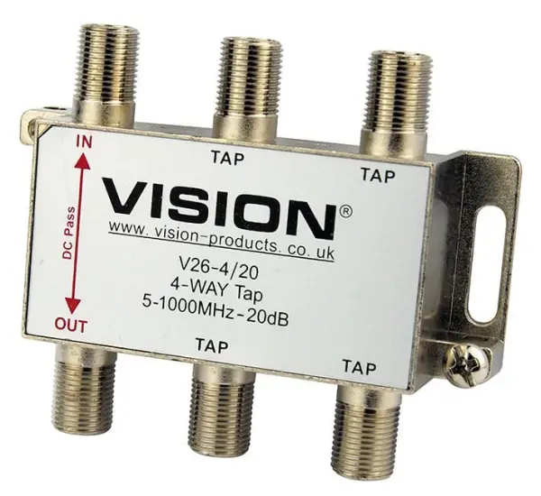 VISION Divisor MATV 4 vías 20dB, V26-4/20