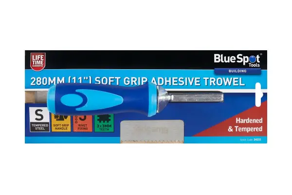 Blue Spot Tools 软柄胶黏铲刀 280毫米 3x3毫米锯齿