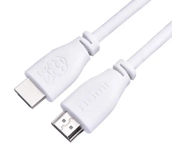 Raspberry Pi HDMI Cable, 1m, Male to Male, White