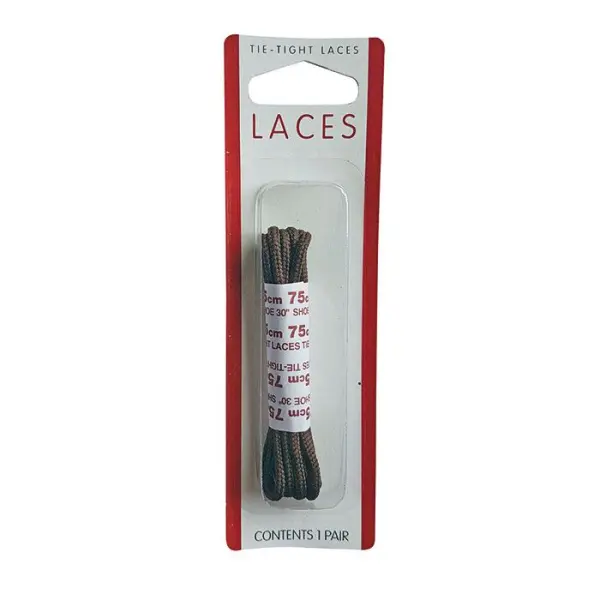 Fine Round Shoe Lace, Brown, 75cm (Pair)
