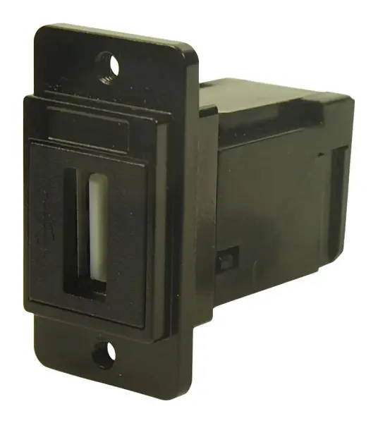 Cliff DUALSLIM USB 2.0 A to A Right Angle Feedthrough Socket, Black