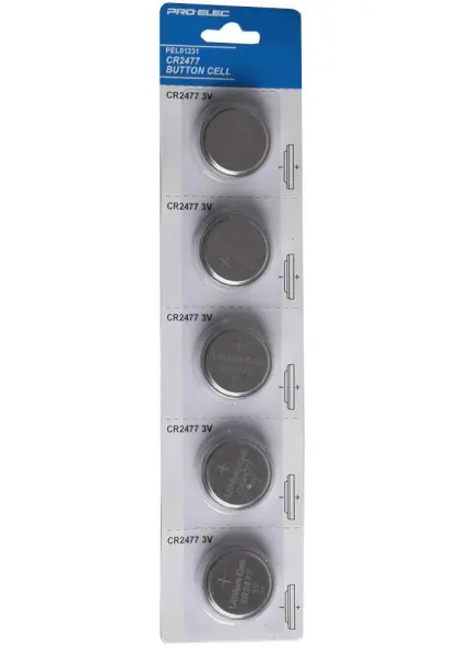 CR2477 3V Lithium Button Cell Battery, 5 Pack