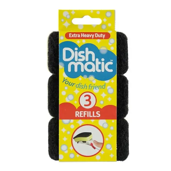 Dishmatic Extra Heavy Duty Black Refills, 3 Pack
