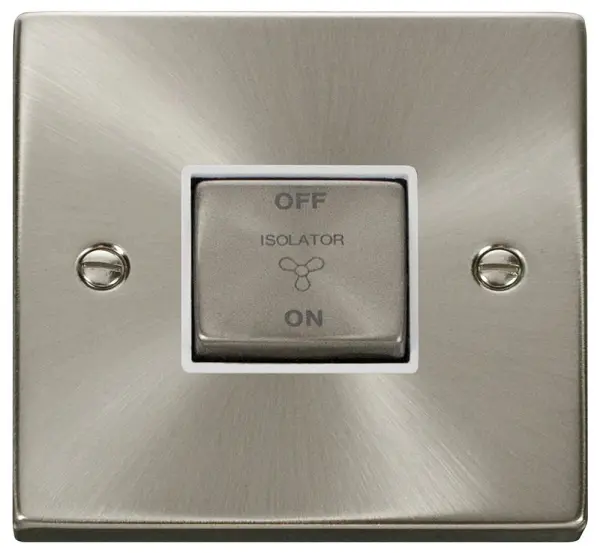 Deco Satin Chrome 1 Gang 3 Pole Fan Isolator Switch 10A