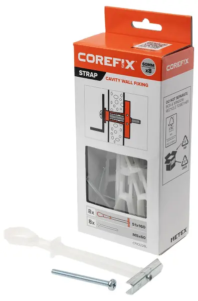 COREFIX M5 Strap Heavy Duty Hollow Cavity Wall Fixings - 60mm