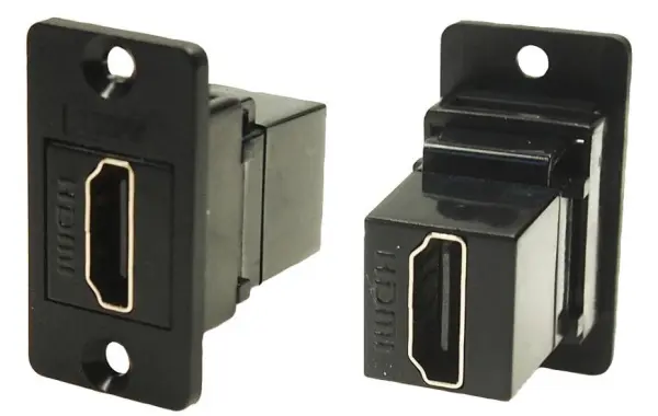 CLIFF HDMI Socket Slim Feedthrough Connector, Black, 35.5x19x29mm