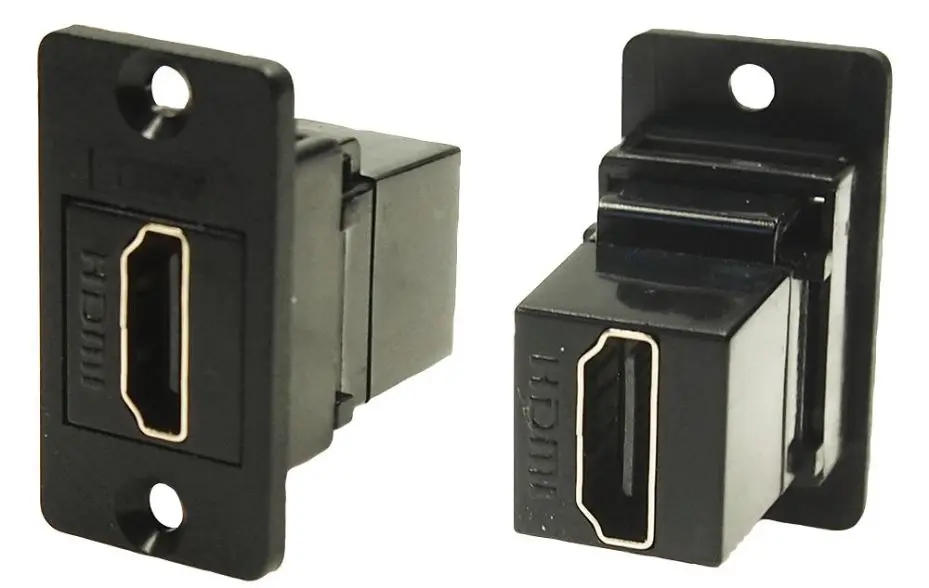 CLIFF Connecteur HDMI femelles mince, Noir, 35,5x19x29mm