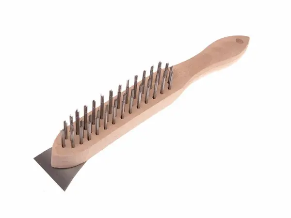 Faithfull 580/4S Lightweight Scratch Brush with Scraper, 4 Row
