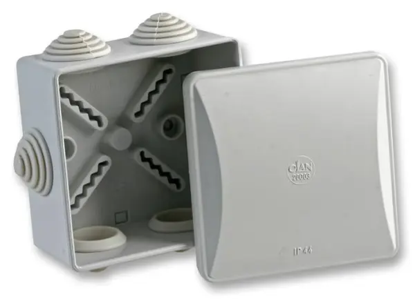 OLAN Caja de Empalmes IP55 Termoplástica de 6 Entradas 80x80x40mm