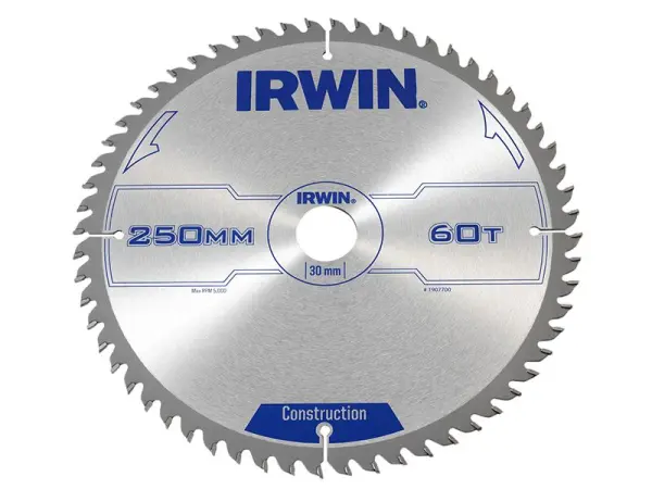 IRWIN® Universalsägeblatt für Tisch- und Gehrungssägen, 250 x 30 mm, 60 Zähne, 