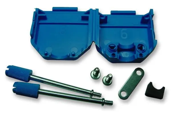 OSSI D Hood 9-Way Connector, Blue, 180° Cable Exit