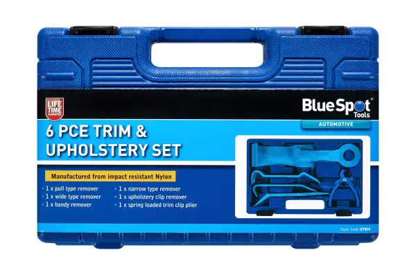 Blue Spot Tools - Set Penyingkiran Trim & Upholsteri 6-in-1 dalam Kotak