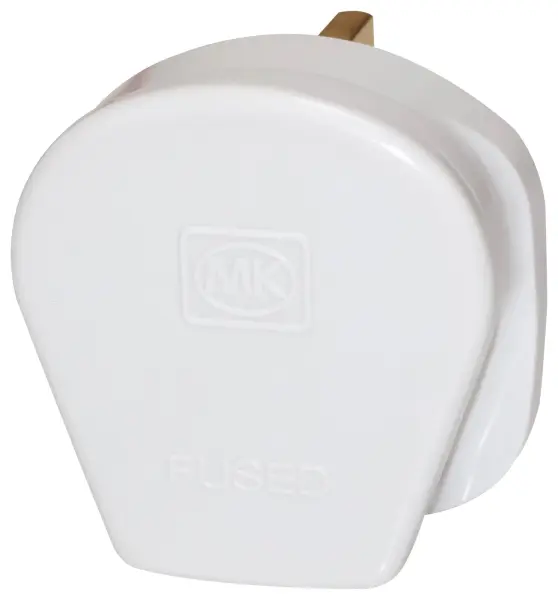 MK Electric 13A Fused Safety Plug White BS1363