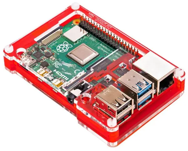 PIMORONI Pibow Coupe 4 Funda para Raspberry Pi 4 B, Roja
