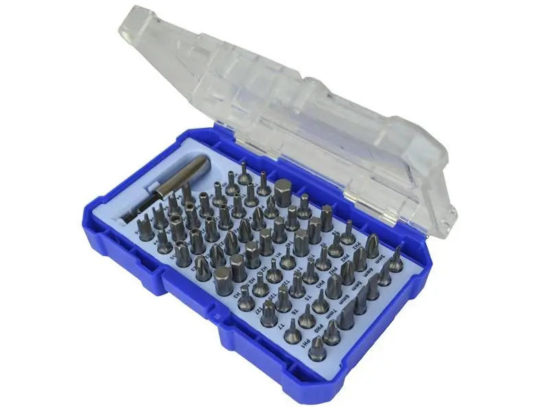 Faithfull 61-Piece Screwdriver Bit Set, Chrome Vanadium Steel