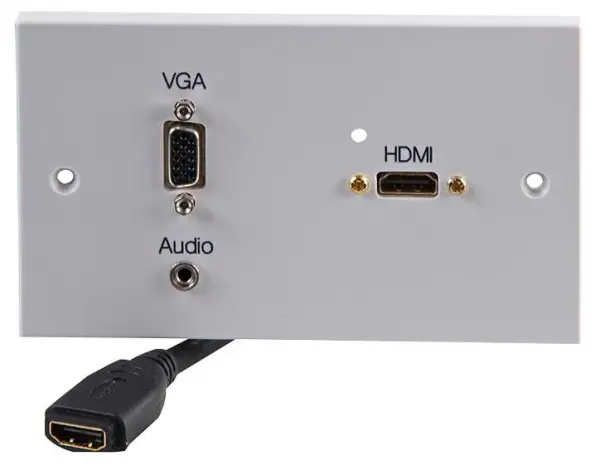 PRO SIGNAL - Plaque murale multimédia 2 modules avec HDMI, VGA et Jack 3.5mm