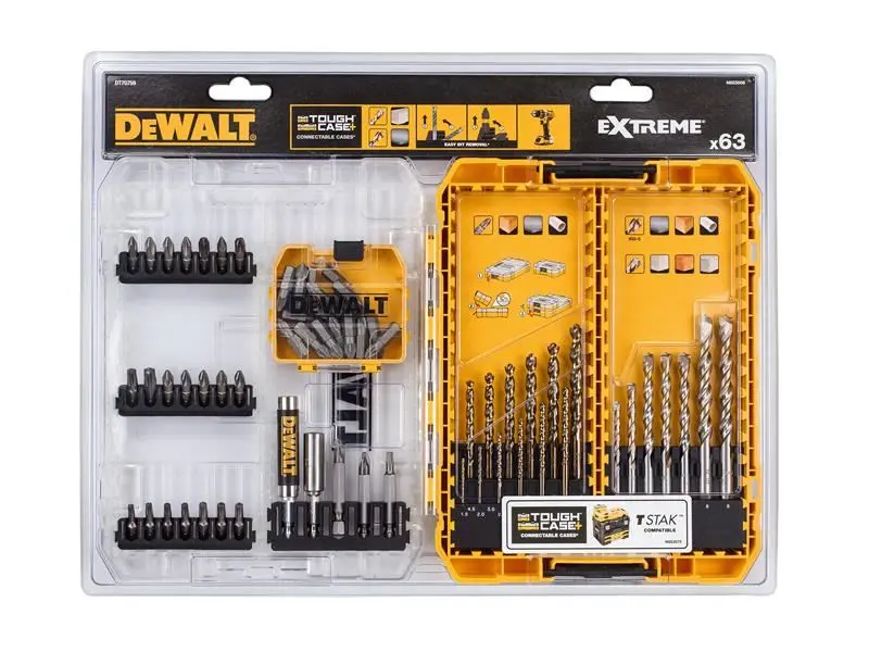 DeWalt DT70759 혼합 드릴 및 비트 세트, 63피스, TSTAK 호환