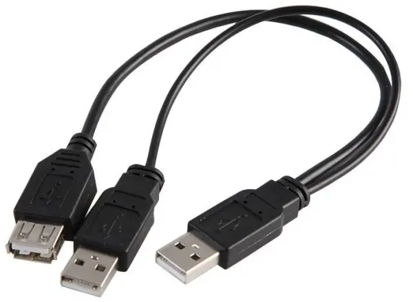 Pro Signal Cable USB A Macho a Hembra Doble Alta Potencia, 0.2m