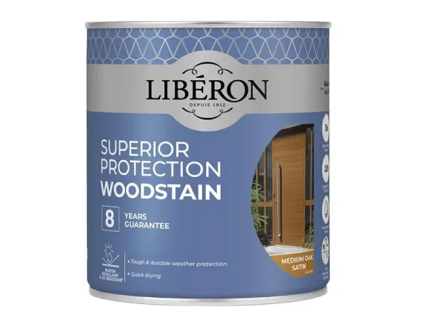 Liberon Barniz Protector Superior para Madera Tono Roble Medio Satinado, 8 Años