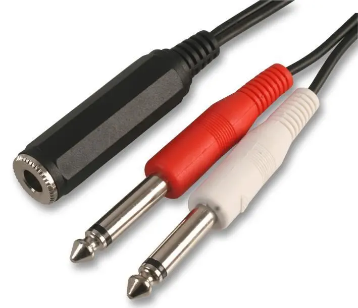 PRO SIGNAL - 6,35mm (1/4 Zoll) Mono Klinkenbuchse auf 2x Stecker Kabel, 300mm, 