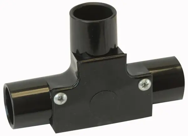 Pro Power 20mm Black Inspection Tee for Round Conduit