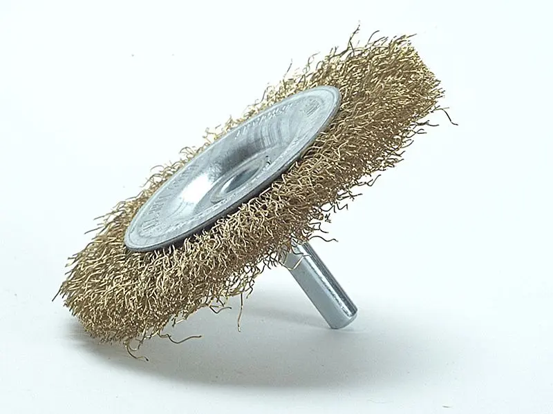 Lessmann DIY Brass Wire Wheel Brush, 75x10mm, 0.25mm Gauge