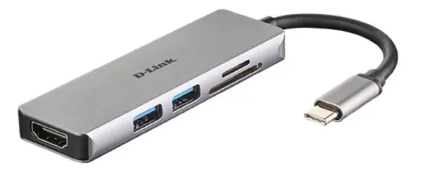 D-Link USB-C Multiport Hub with HDMI & SD Card Reader, 2x USB-A