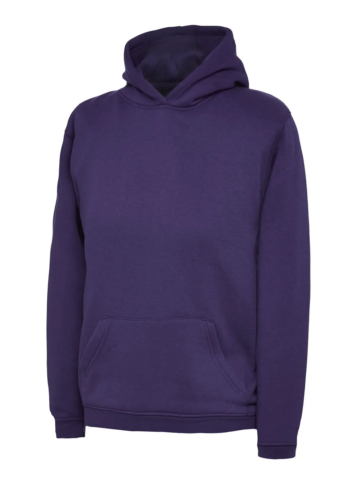 Uneek Kids' Hooded Sweatshirt - 50% Polyester 50% Cotton - Purple - Age 11-13