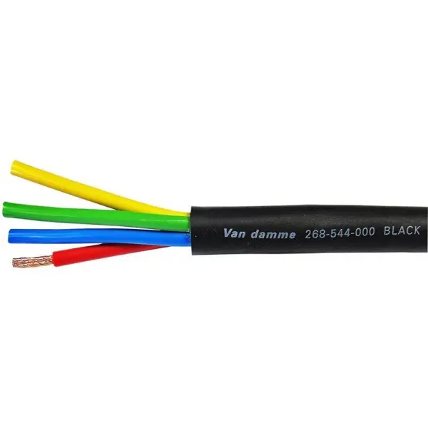 VAN DAMME Black Series Tour Grade Speaker Cable 4mm Multicore, Per Metre - 4x