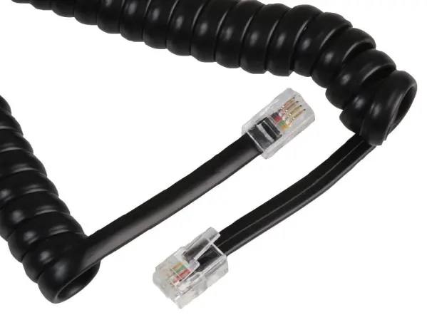 PRO SIGNAL RJ10 spirálový kabel od sluchátka, 3m, černý