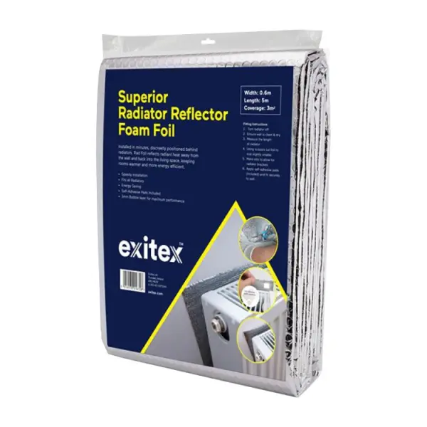 Exitex Superior Radiator Reflector Foil Foam, 5m x 60cm