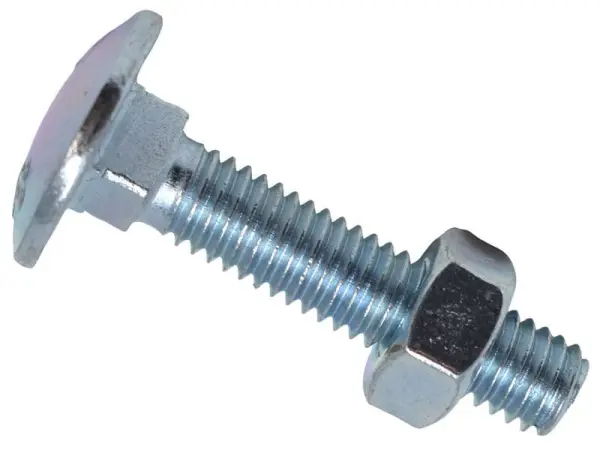METALMATE® ברגי ריבוע קעור ואומה מצופי אבץ M6 x 30 מ''מ, 50 יח'