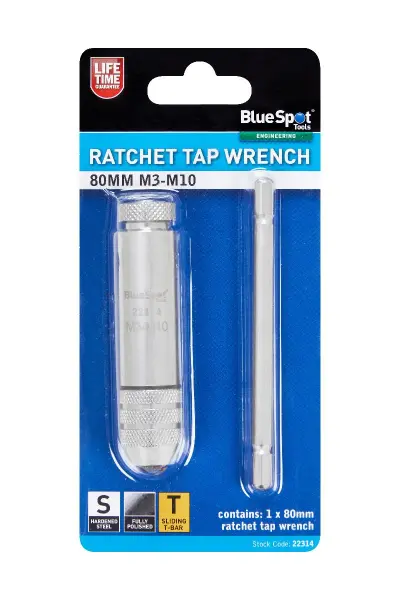 Blue Spot Tools 80mm 棘轮螺纹扳手 (M3-M10)