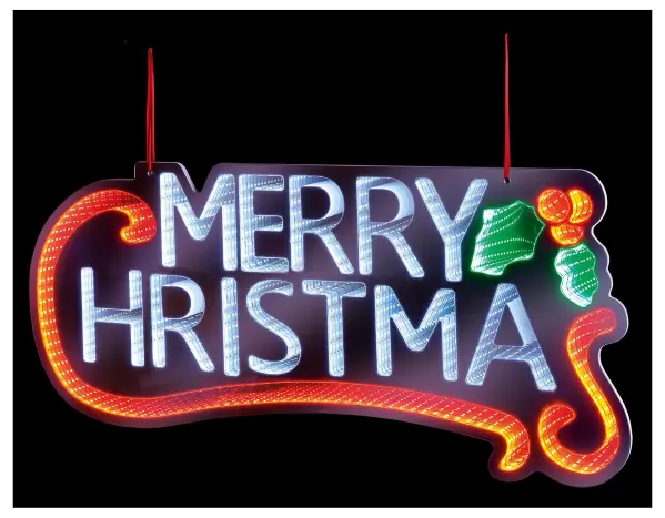 Premier - LED Hanging Infinity Mirror, Merry Christmas - 96cm