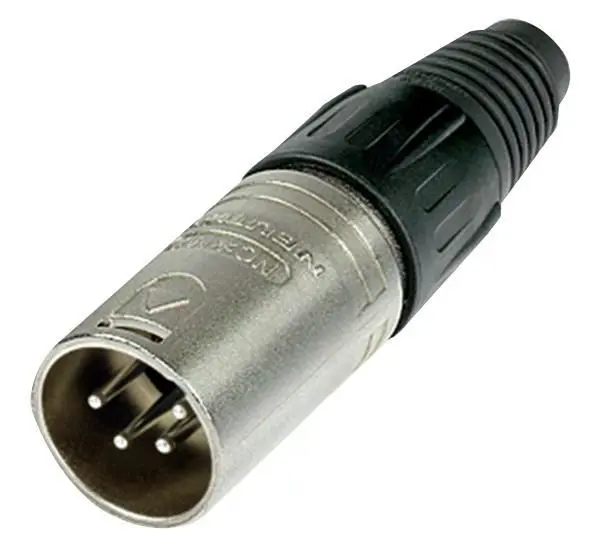 NEUTRIK NC4MX 4-Pin XLR Plug, Κάσετο Νικέλιο, Ασημένιες Επαφές