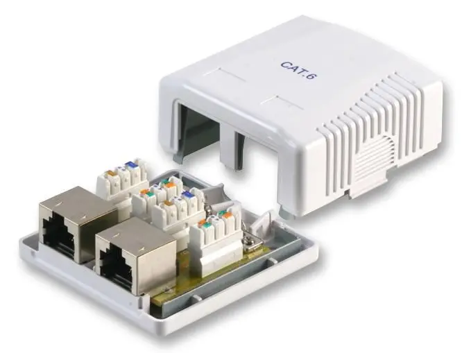 PRO SIGNAL - Πριζοθήκη Διπλής Θύρας Cat6 RJ45 Με Θωράκιση για Επικαθιστόμενη Το