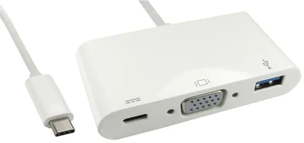 Adaptador PRO SIGNAL USB-C para VGA e USB 3.0 com Power Delivery