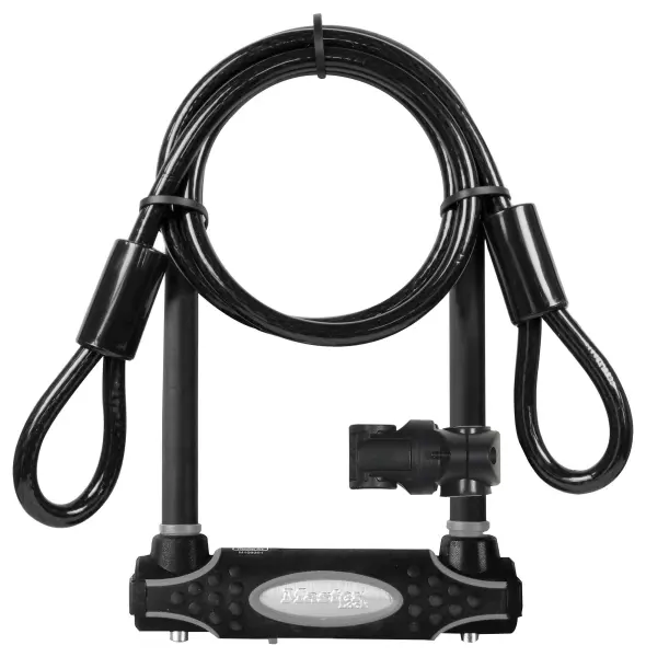 Master Lock Hardened Steel Bike U-Lock 11cm with 21cm Shackle and Cable