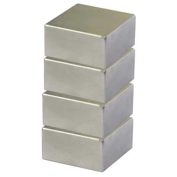 Eclipse Magnetics Nickel Plated Neodymium Block Magnet 25x10x5mm 4 Pack
