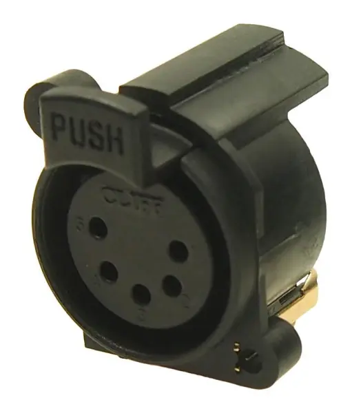 Multicomp Pro 5-Pin XLR PCB Panel Socket, Gold Plated