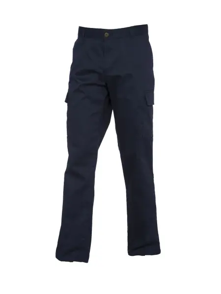 Uneek Women's Navy Cargo Trousers - 65% Polyester/35% Cotton - Size 20