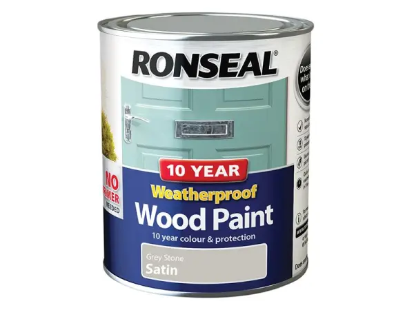 Peinture pour bois Ronseal résistante aux intempéries 10 ans - Gris pierre sat,