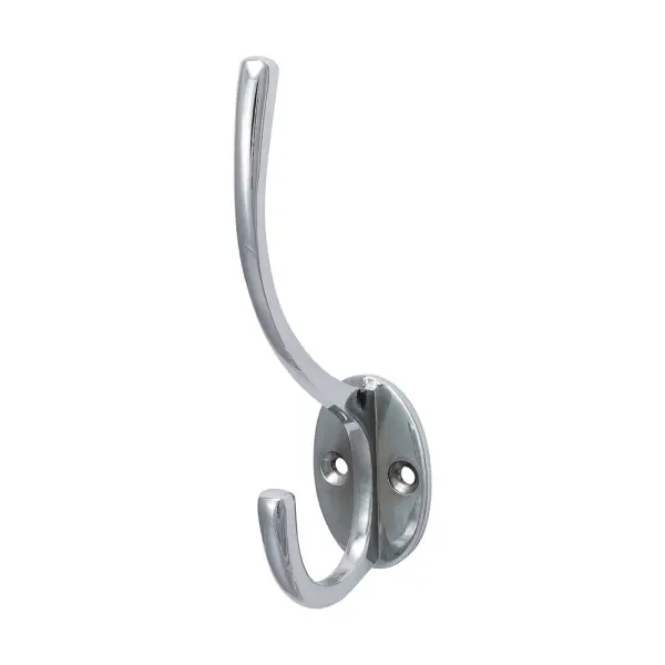Timco Hat & Coat Hook, Zinc, Polished Chrome, 125 x 32mm